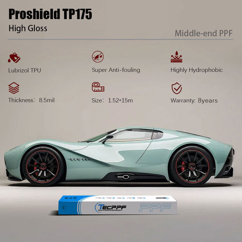 High Gloss 8.5mil PPF Paint Protection Film Lubrizol TPU Clear Bra Heat Healing Vehicle Wrap Proshield Series