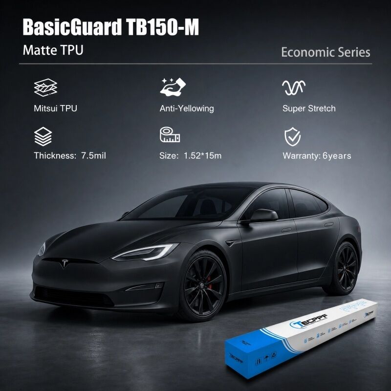 BasicGuard 7.5mil Matte PPF Paint Protection Film Anti-Stain Self-Healing Vehicle Wrap